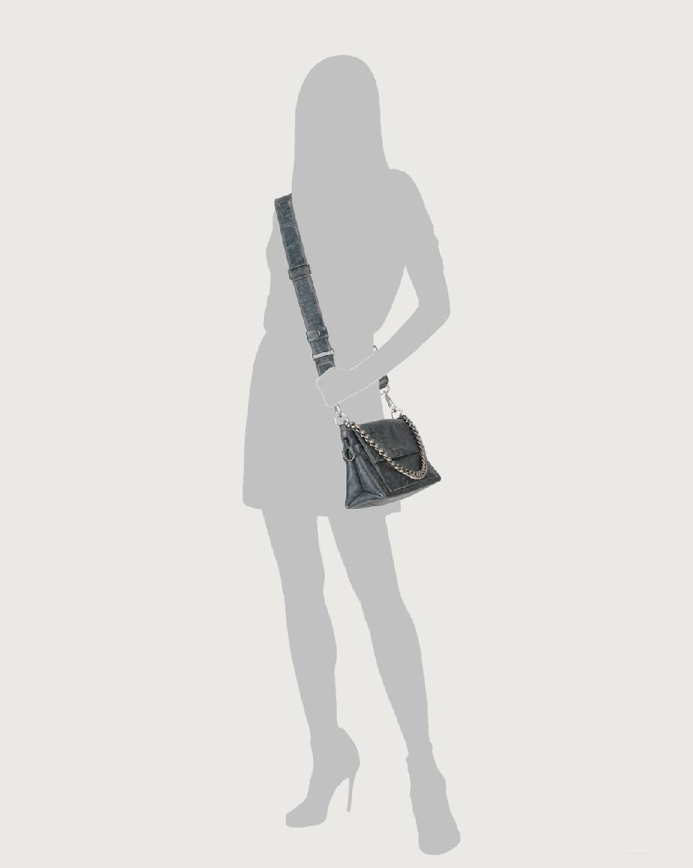 Orciani Borsa a spalla Missy Longuette Delavè in pelle con catena e tracolla Qualità