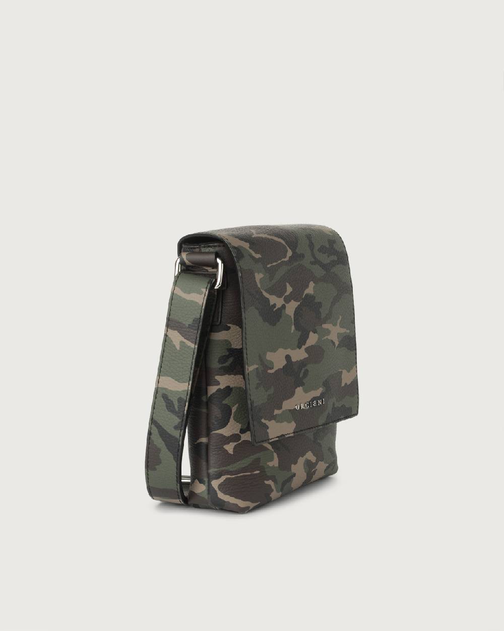 Orciani Borsa messenger piccola Camouflage in pelle Spedizione Gratuita