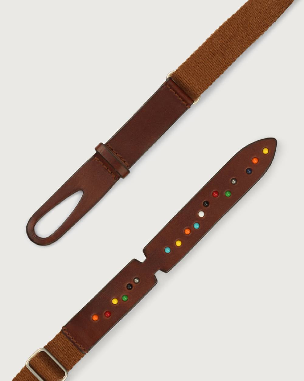 Orciani Cintura Nobuckle Kids Point Color in cuoio e tessuto con micro-borchie Soddisfazione Garantita