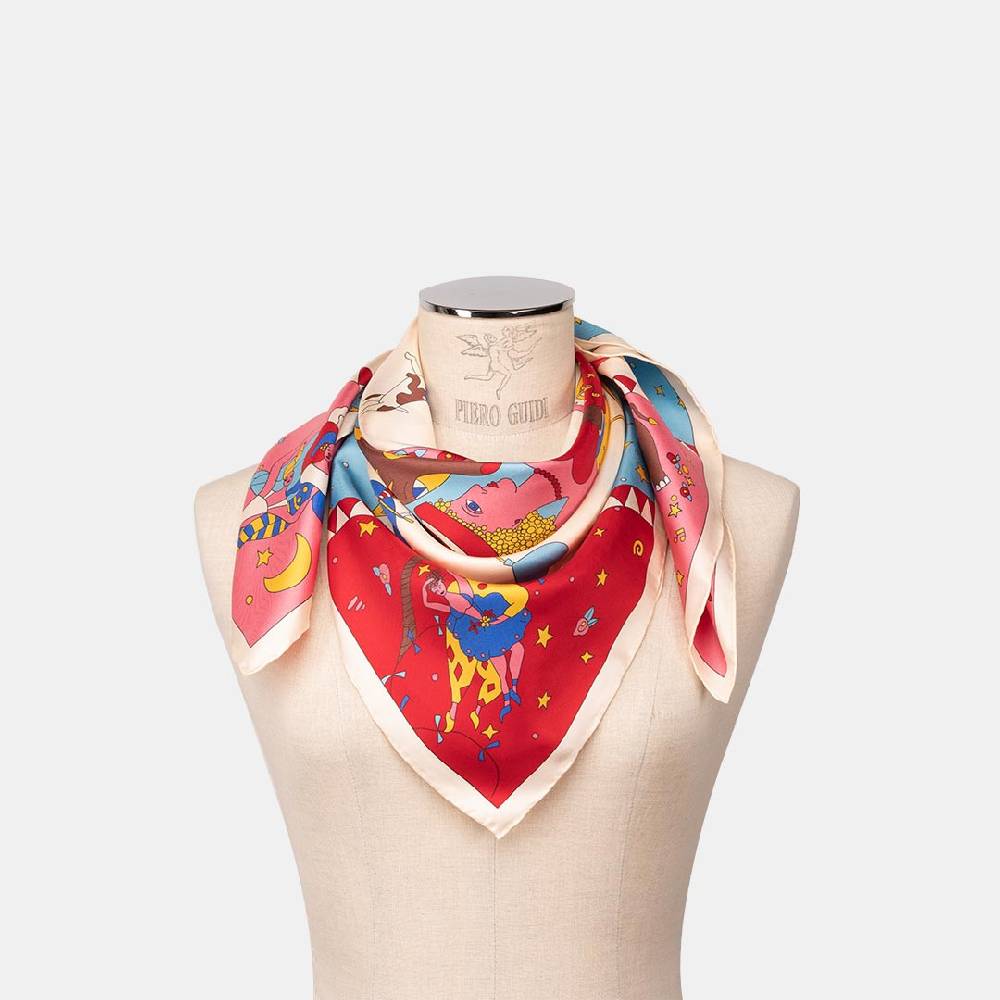 Piero Guidi PIERO GUIDI SILK SCARF "Charlotte"/ FOULARD IN SETA "Charlotte" Vendita Calda