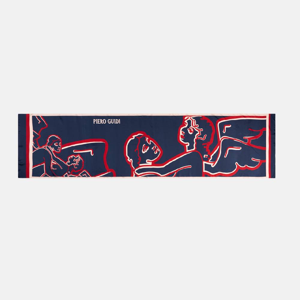Piero Guidi PIERO GUIDI WOOL & SILK SCARF "I have an Angel"/ FOULARD IN LANA E SETA"I have an Angel"
