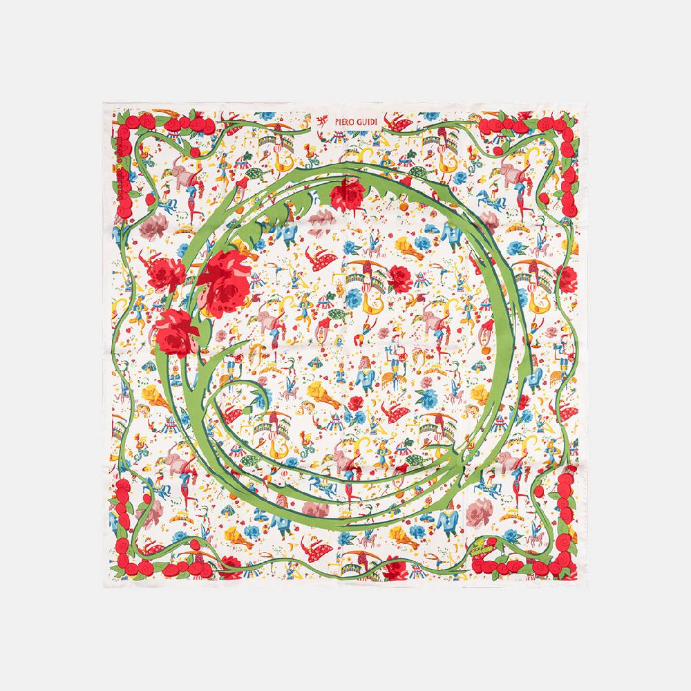 Piero Guidi PIERO GUIDI SILK SCARF "Flower"/ FOULARD IN SETA "Flower" In Saldo