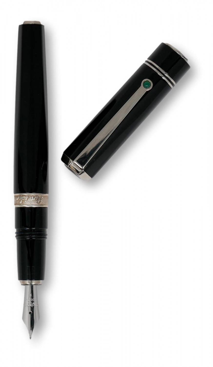 Pineider Penna stilografica collezione 1949 con dettagli in argento e logo Pineider Spedizione Gratuita