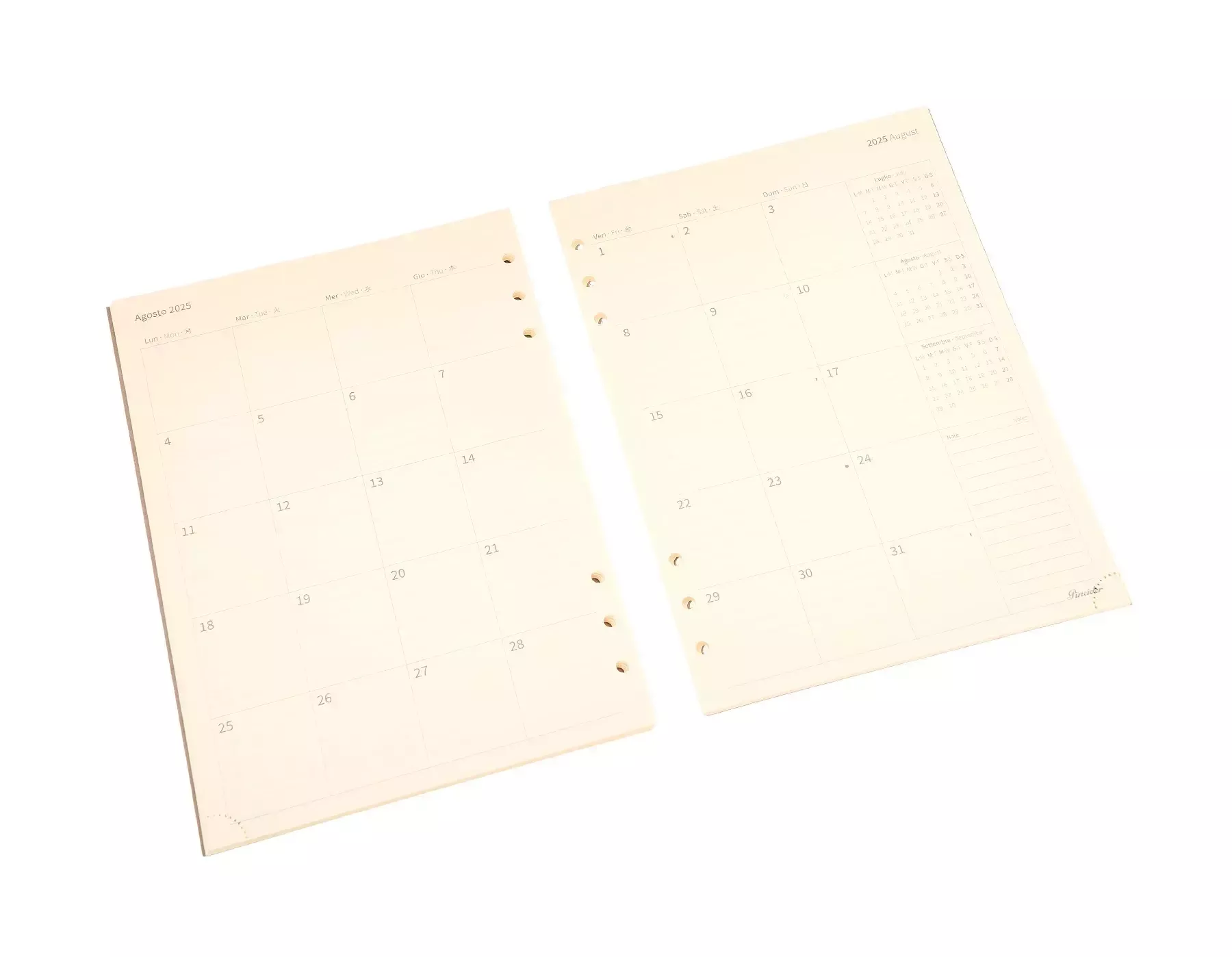 Pineider Agenda Settimanale Milano 2025 in Canvas - 17x24 cm Vendita