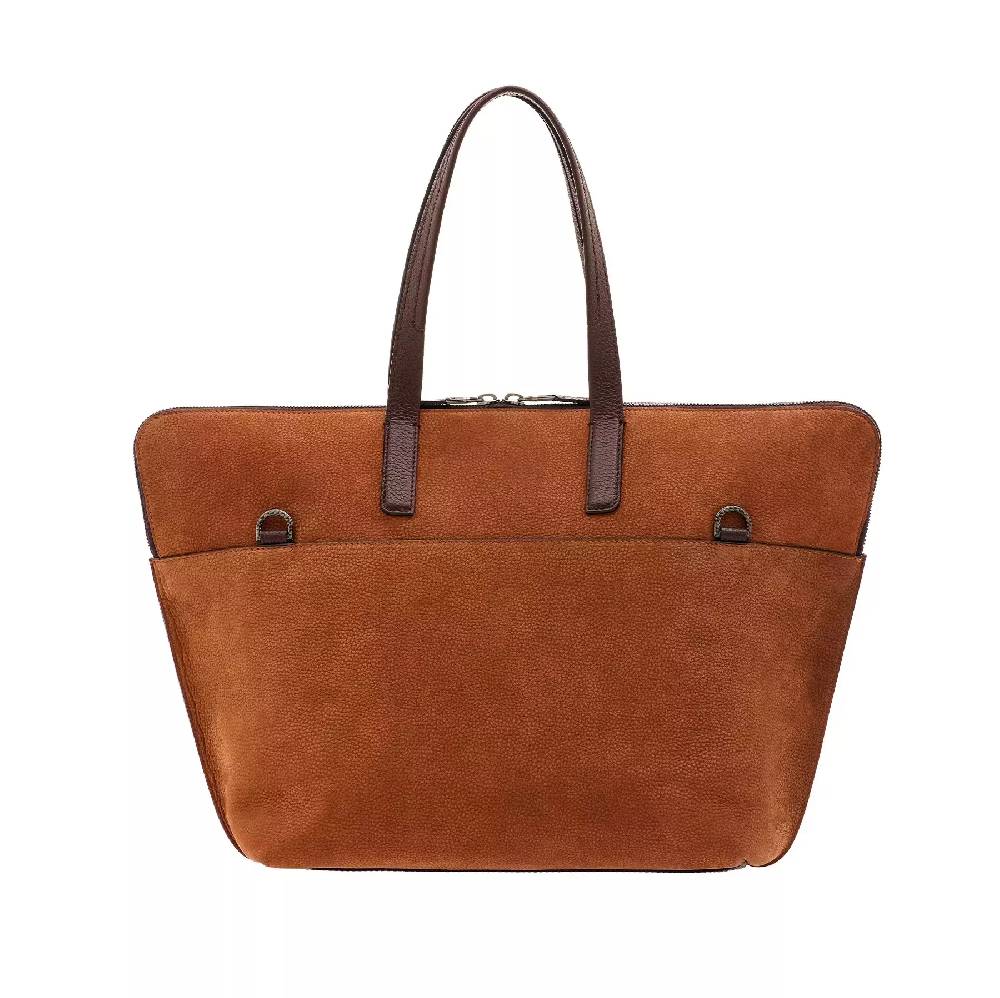 Pineider Saddle Tote Bag in Nabuk Qualità Garantita