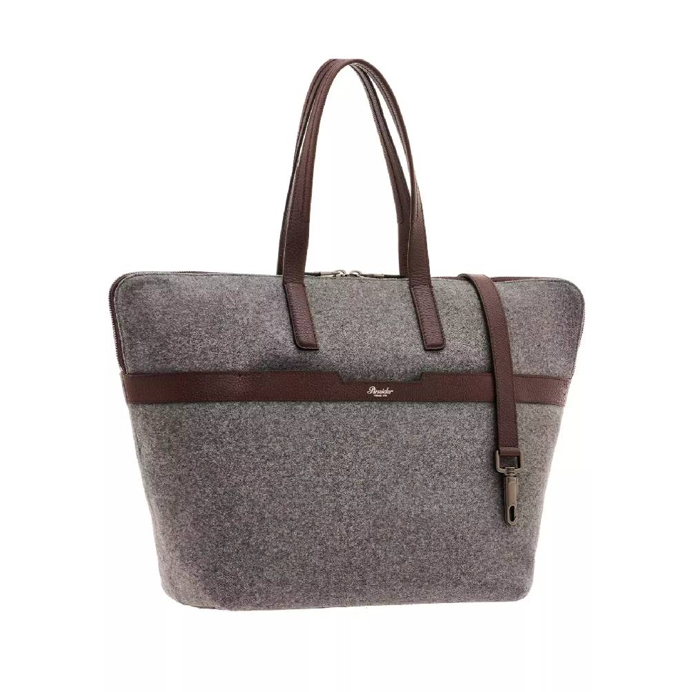 Pineider Saddle Tote Bag in Wool Vendita Calda