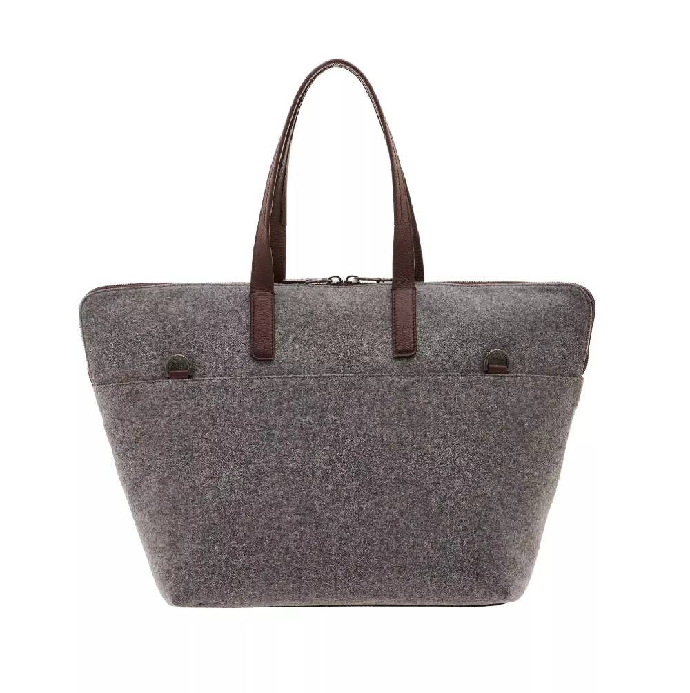 Pineider Saddle Tote Bag in Wool Vendita Calda