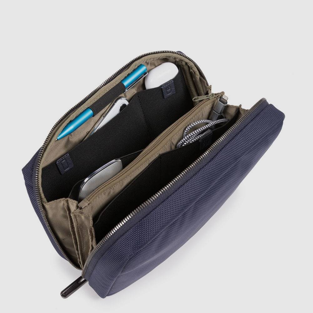 Piquadro Electronic cord pouch in recycled fabric Saldi Di Fabbrica