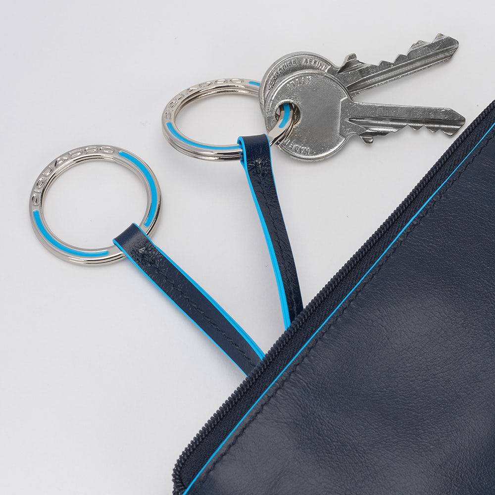 Piquadro Two-ring key case with zipped rear pocket 2025