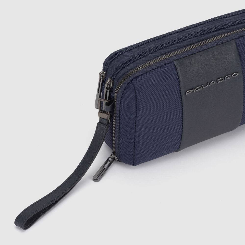 Piquadro Wrist clutch bag in recycled fabric Vendita Economica