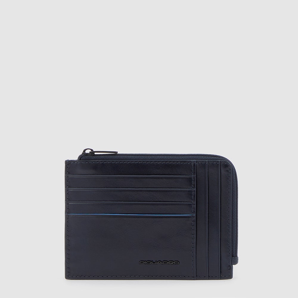 Piquadro Zipper coin pouch with credit card slots Nuova