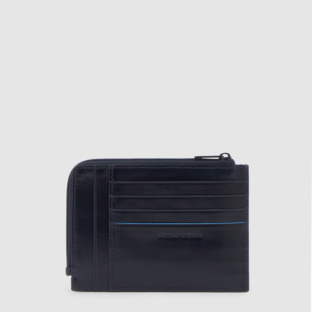 Piquadro Zipper coin pouch with credit card slots Nuova