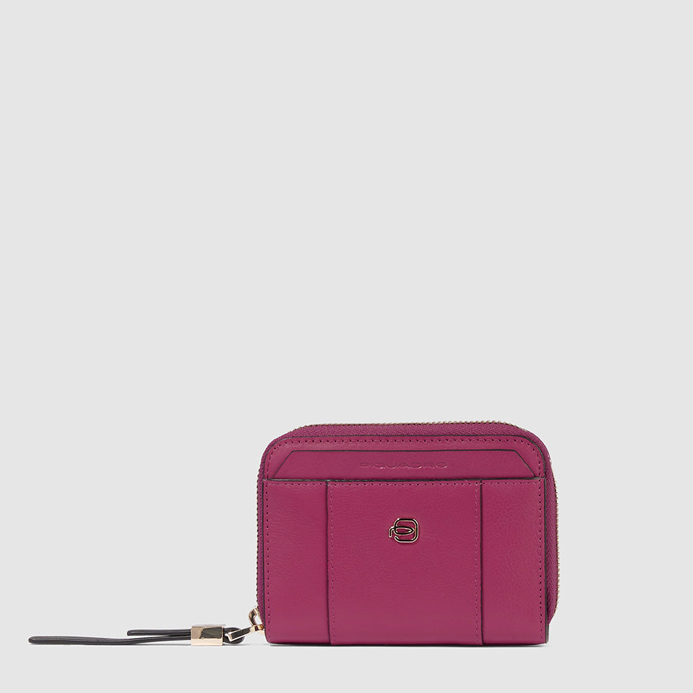 Piquadro Zip-around women’s wallet with four dividers