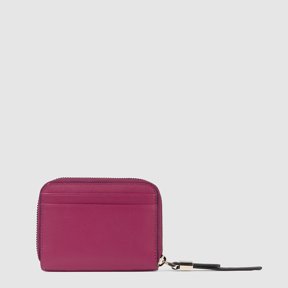 Piquadro Zip-around women’s wallet with four dividers Sconto