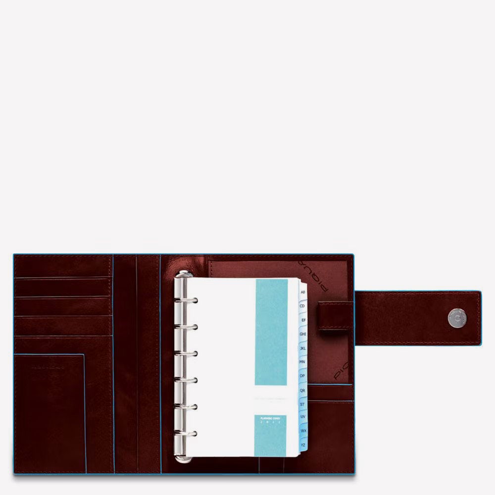 Piquadro Large leather organiser with Italy