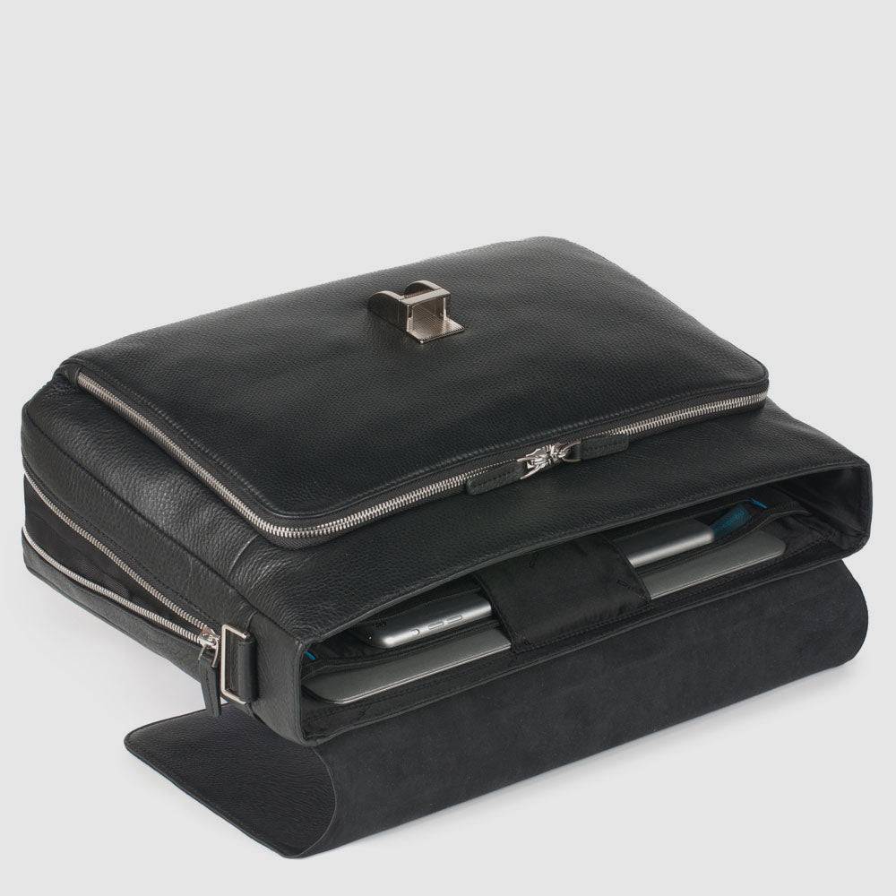 Piquadro Over-flap, expandable computer bag Vendita Economica