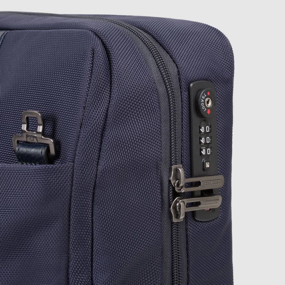 Piquadro Wheeled laptop briefcase 15,6" in recycled fabric Italia