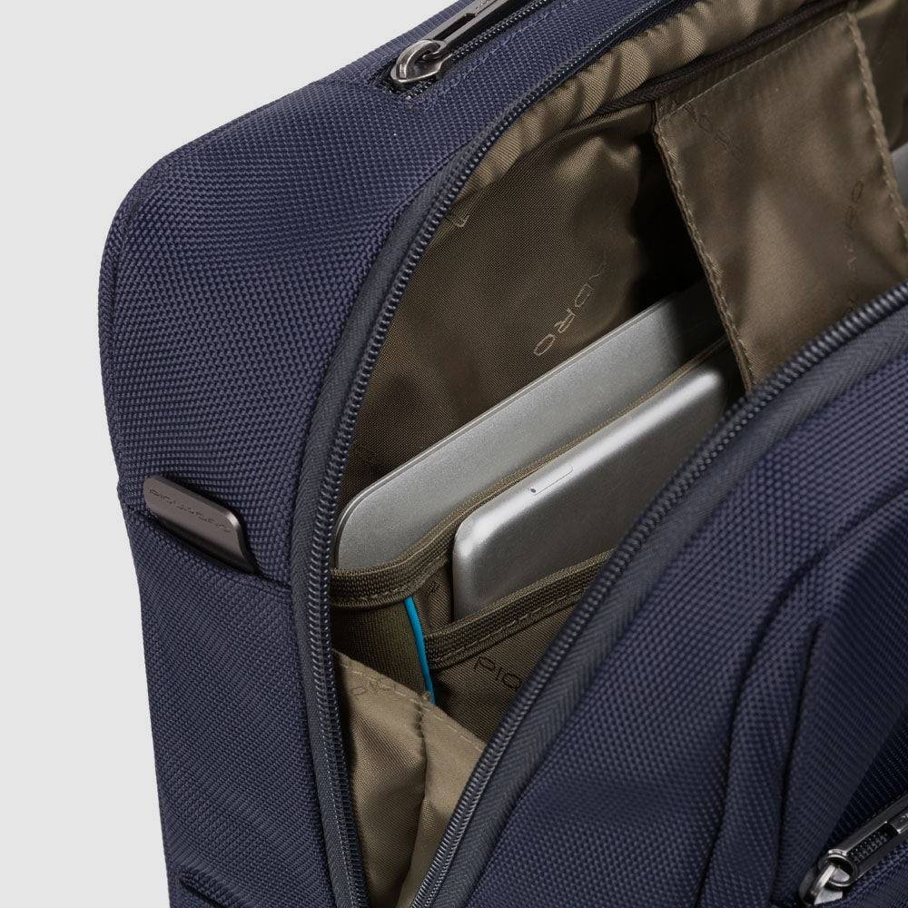 Piquadro Wheeled laptop briefcase 15,6" in recycled fabric Italia