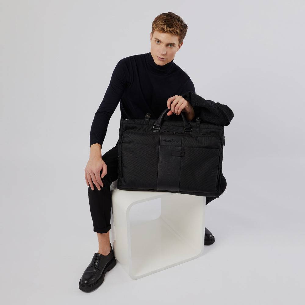 Piquadro Folding garment bag in recycled fabric Convenienza