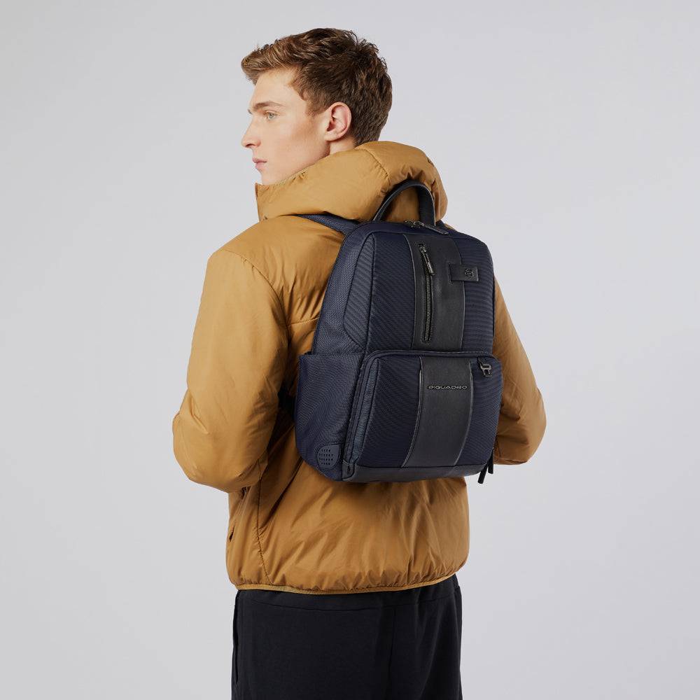 Piquadro Laptop and iPad® backpack in recycled fabric with Online