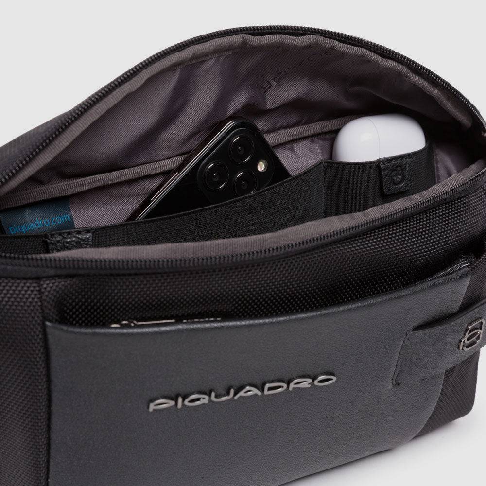 Piquadro Waist bag in recycled fabric and leather Nuova