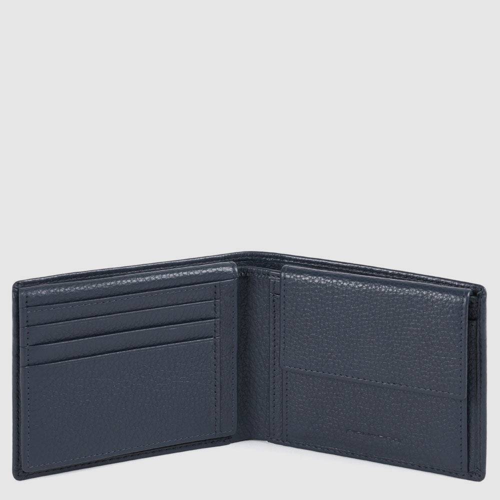 Piquadro Men’s wallet with flip up ID window, coin pocket Nuovo