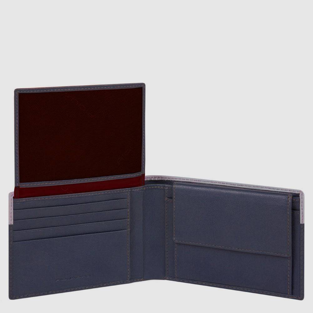 Piquadro Men’s wallet with flip up ID window, coin pocket Affare Del Giorno