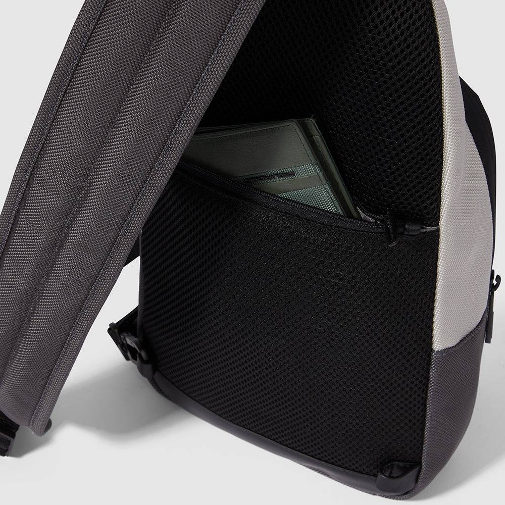 Piquadro Mono sling bag for iPad®mini in recycled fabric Pezzi Unici