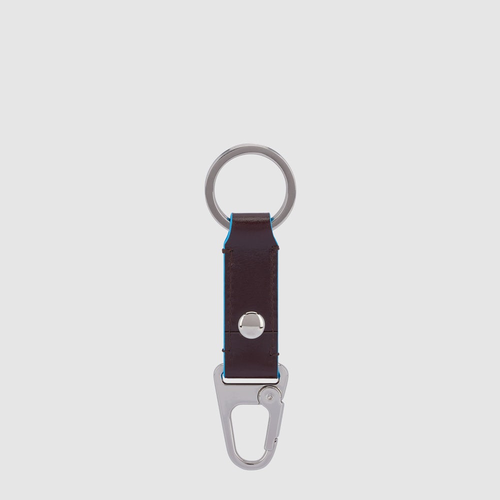 Piquadro Two-ring keychain with carabiner hook Qualità Garantita