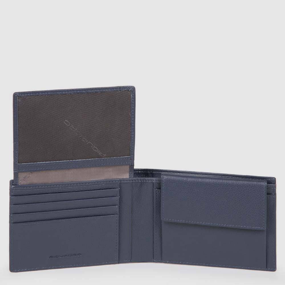Piquadro Men’s wallet with flip up ID window, coin pocket Promozione Limitata