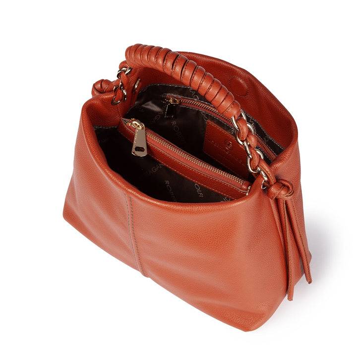 Roberta Gandolfi Amina small borsa a mano in pelle con manico tubolare fasciato e tracolla staccabile Qualità