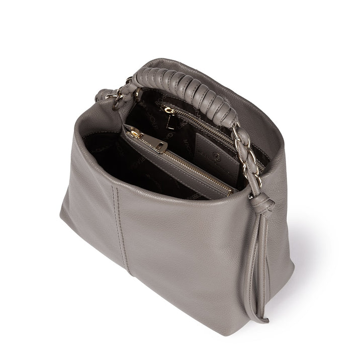 Roberta Gandolfi Amina small borsa a mano in pelle con manico tubolare fasciato e tracolla staccabile Vendita