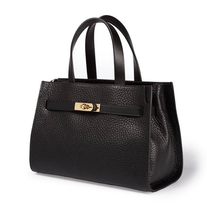 Roberta Gandolfi Frida Handbag in pelle martellata con tracolla logata in tessuto regolabile Offerta speciale