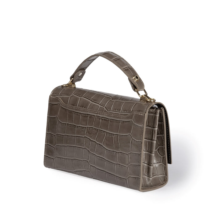 Roberta Gandolfi Nicole cocco compact crossbody borsa in pelle stampa cocco con tramezza interna e tasca esterna con tracolla staccabile e regolabile Prezzo Ridotto