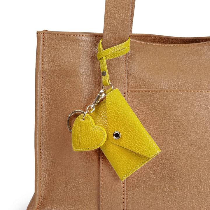 Roberta Gandolfi Tessa shopping in pelle con charms colorato e pratica tasca esterna Qualità Garantita
