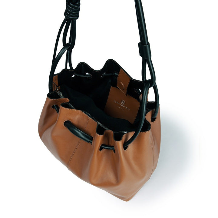 Roberta Gandolfi Gisella Large borsa con doppia portabilità mano o spalla in morbido vitello Nuovo