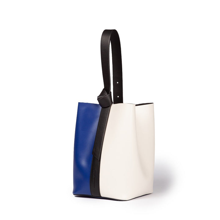 Roberta Gandolfi Cinzia Bucket medium medium in pelle bicolor con tracolla staccabile Soddisfazione Garantita