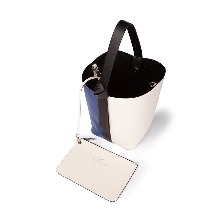 Roberta Gandolfi Cinzia Bucket medium medium in pelle bicolor con tracolla staccabile Soddisfazione Garantita