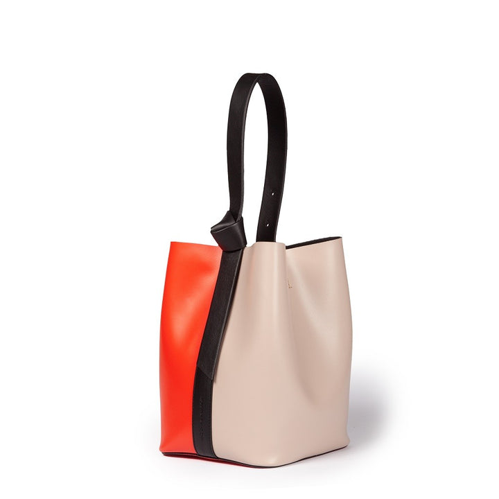 Roberta Gandolfi Cinzia Bucket medium in pelle bicolor con tracolla staccabile Qualità Garantita