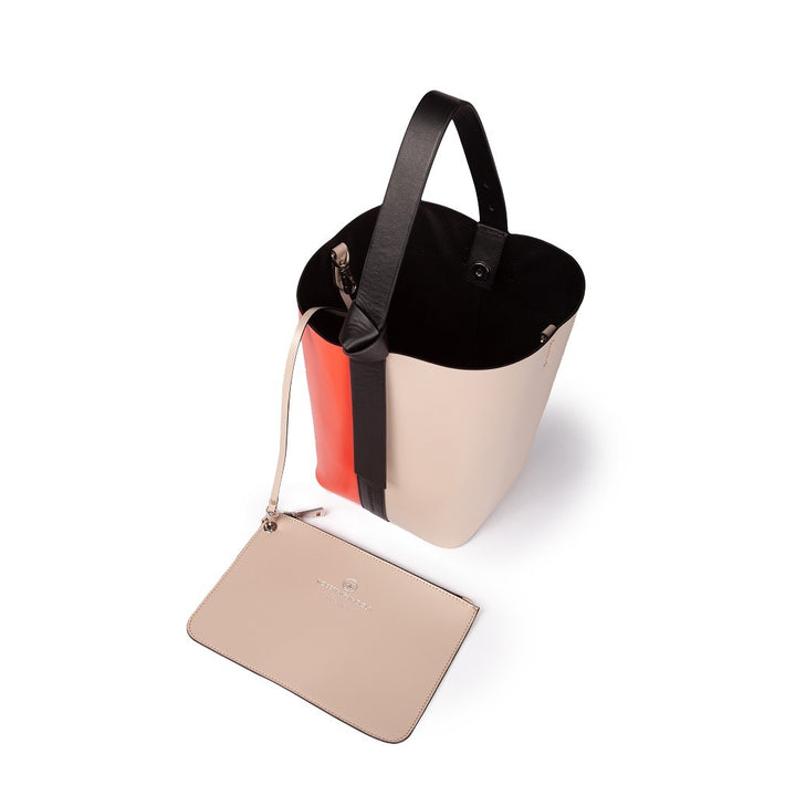 Roberta Gandolfi Cinzia Bucket medium in pelle bicolor con tracolla staccabile Qualità Garantita