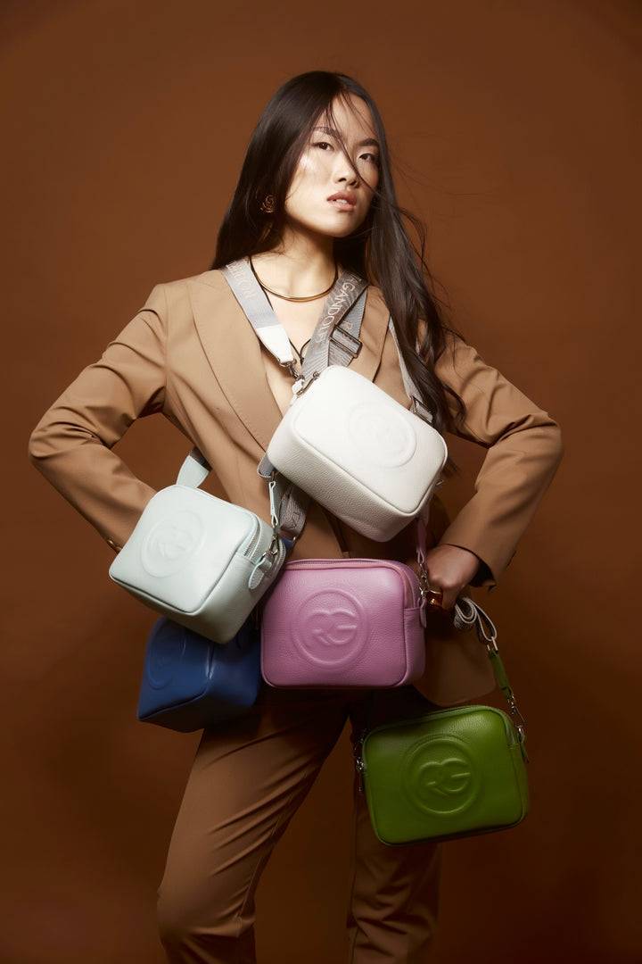 Roberta Gandolfi Roberta Pelle camera e crossbody in pelle con doppio scomparto e tracolla staccabile Presa