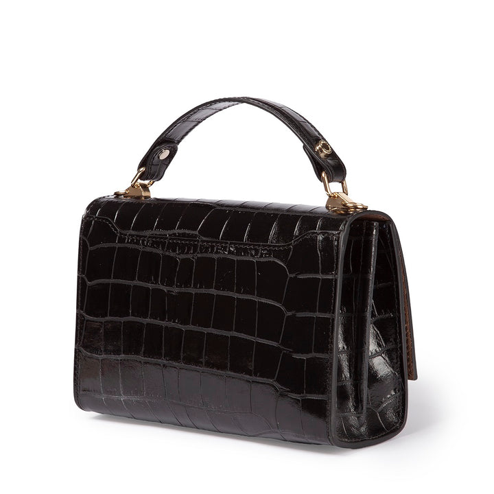 Roberta Gandolfi Nicole cocco compact crossbody borsa in pelle stampa cocco con tramezza interna e tasca esterna con tracolla staccabile e regolabile Outlet