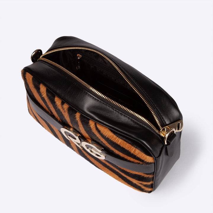 Roberta Gandolfi Dafne pony camera in pelle stampa animalier con tracolla staccabile Promozione