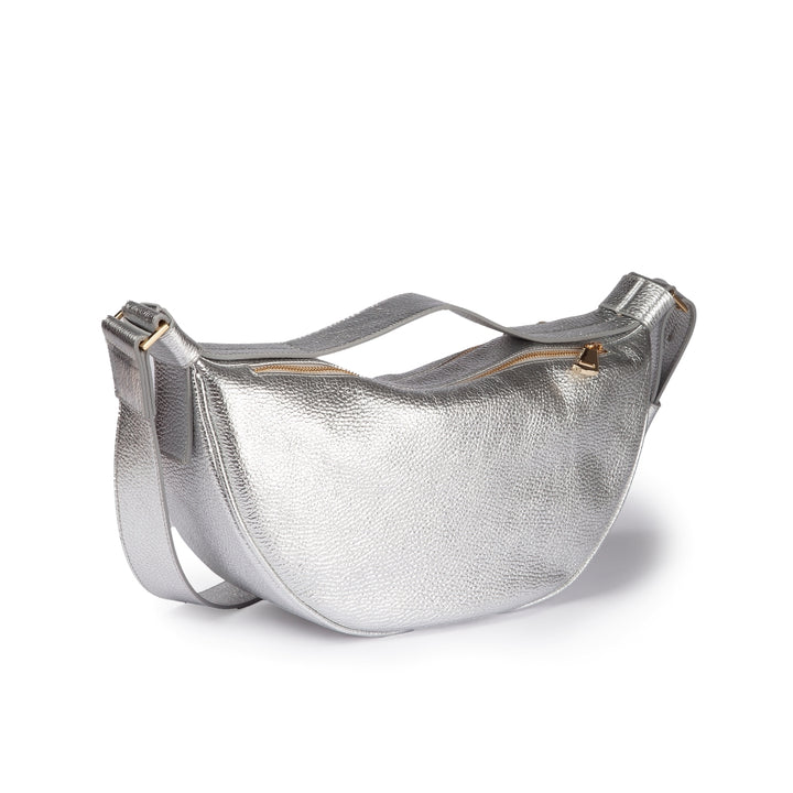 Roberta Gandolfi Micol Banana small cross body in vitello martellato metal con tracolla regolabile Offerte