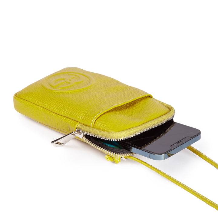 Roberta Gandolfi RG Phone holder in pelle di vitello con tracolla staccabile e regolabile Nuova