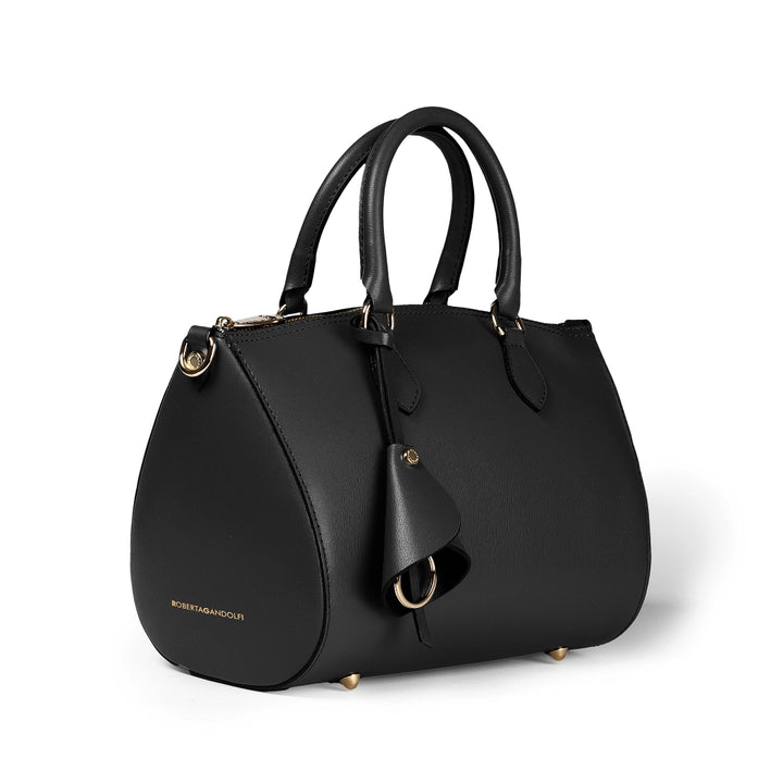 Roberta Gandolfi Nicole bowling in pelle stampa "light saffiano" con tracolla staccabile e regolabile Spedizione Gratuita