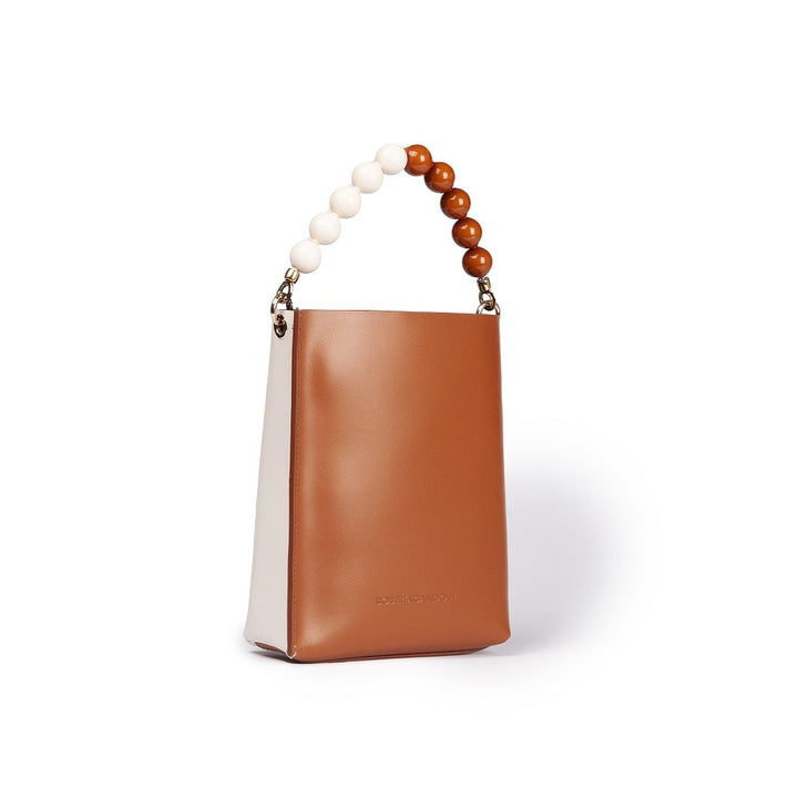 Roberta Gandolfi Zoe mini bag in pelle bicolor e manico gioiello I Più Venduti