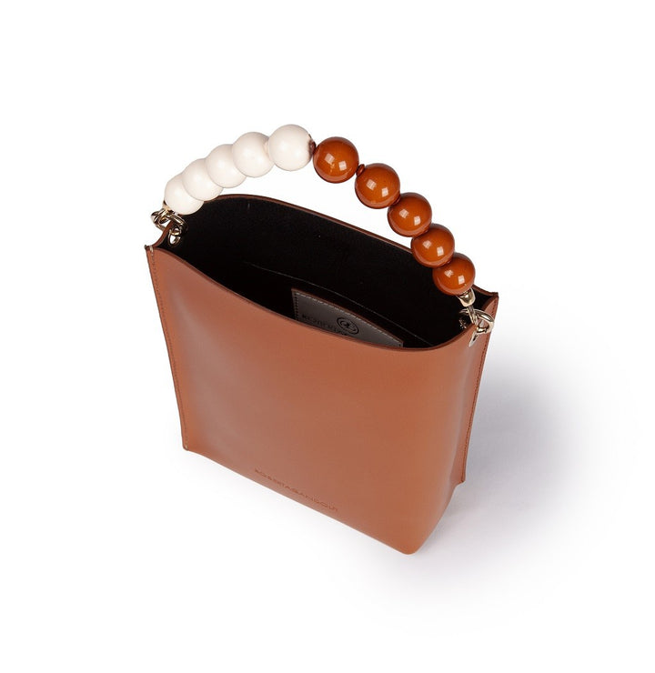 Roberta Gandolfi Zoe mini bag in pelle bicolor e manico gioiello I Più Venduti