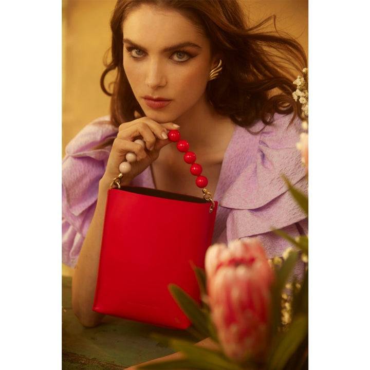 Roberta Gandolfi Zoe mini bag in pelle bicolor e manico gioiello I Più Venduti