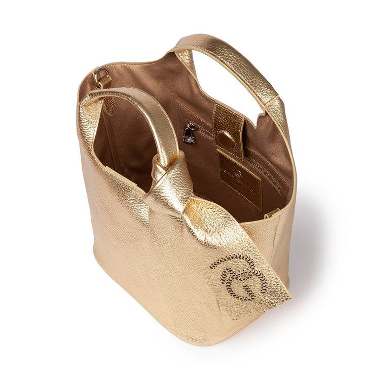 Roberta Gandolfi Maia handbag borsa a mano in pelle martellata e tracolla staccabile Promozione